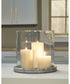 Saskia Candle Holder Clear/Beige