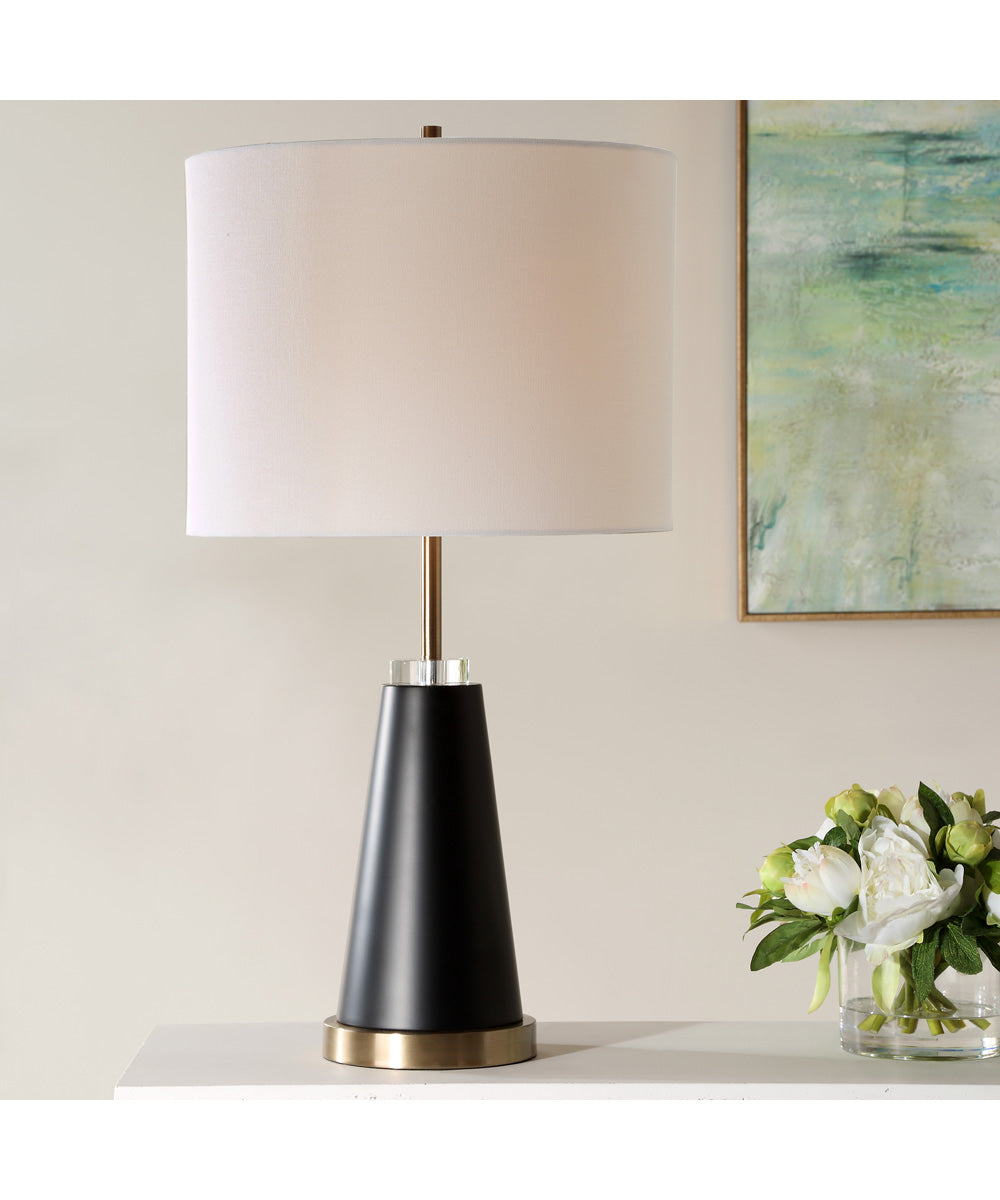 Metal Table Lamp in Black and Antique Brass