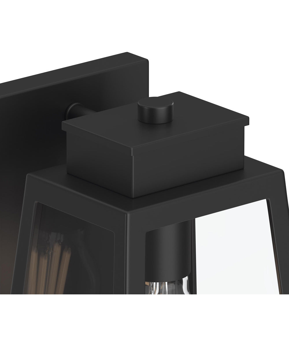 Hedry Small Outdoor Wall Lantern with Clear Glass Panels Matte Black