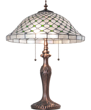 23" High Diamond & Jewel Recurve Table Lamp