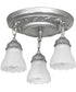 16" Wide Victorian Ruffle 3 Light Semi-Flushmount