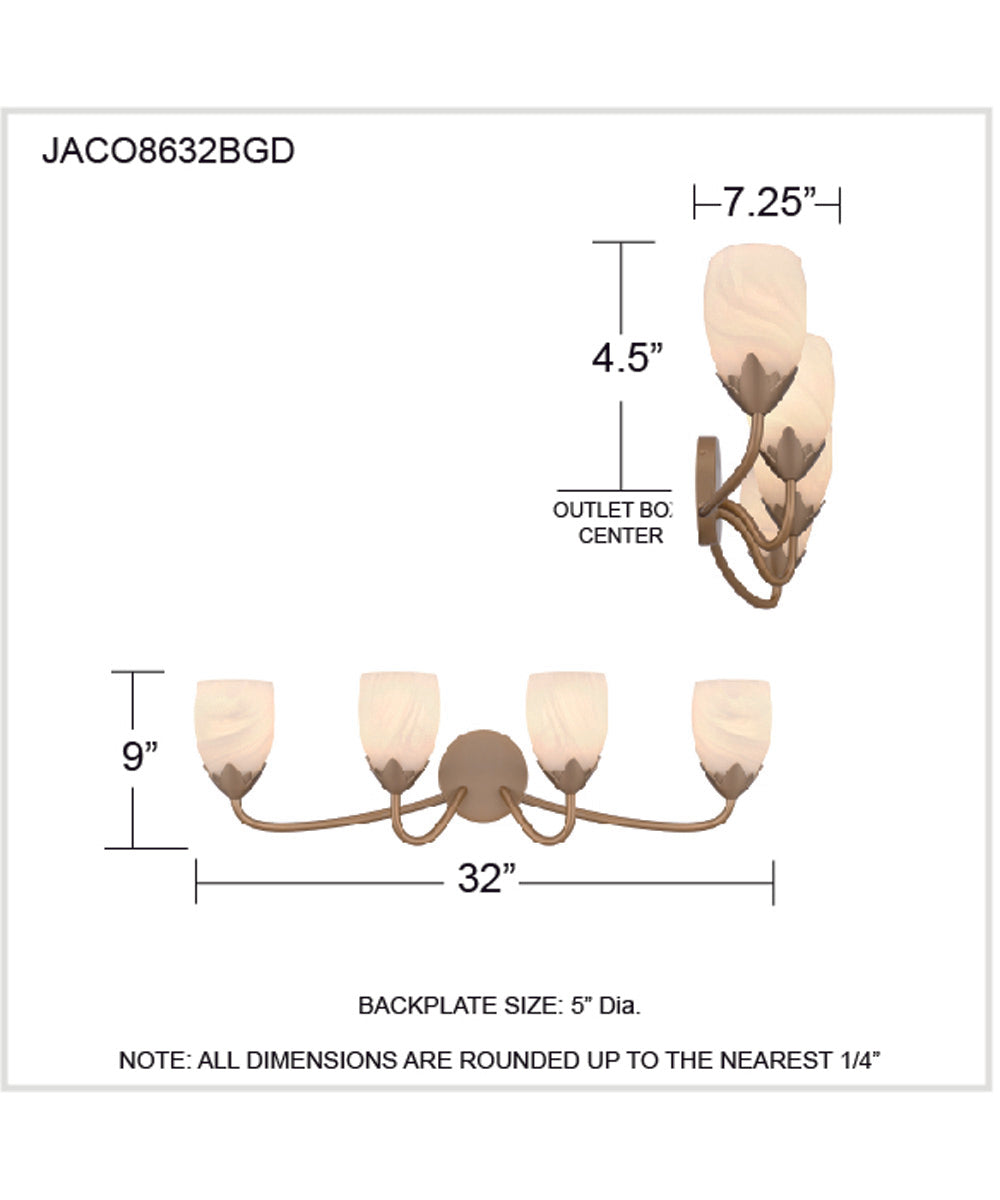 Jacobs 4-light Bath Light Bronze Gold