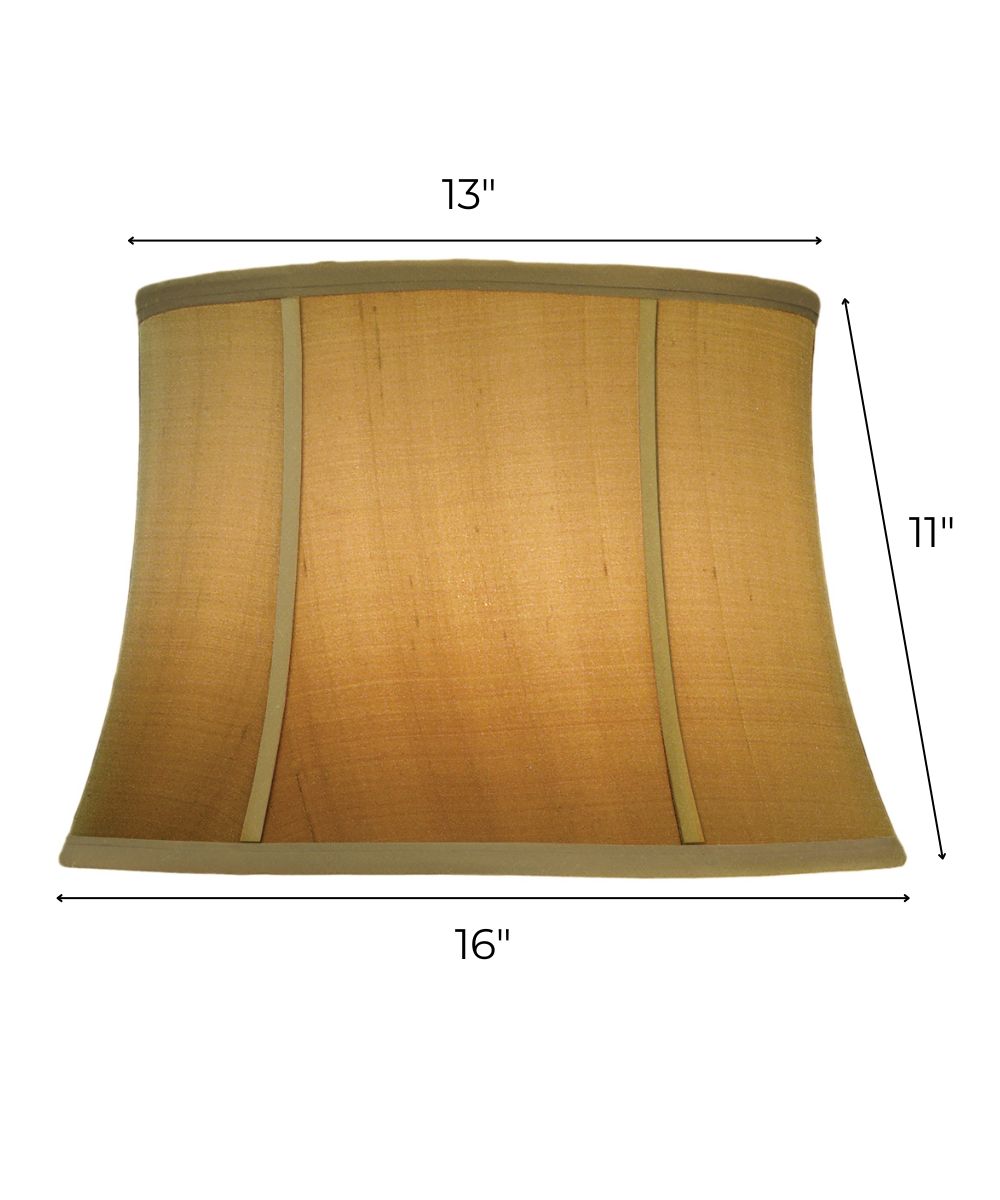 13x16x11 Tan Silk Shantung Modified Bell Softback Lampshade