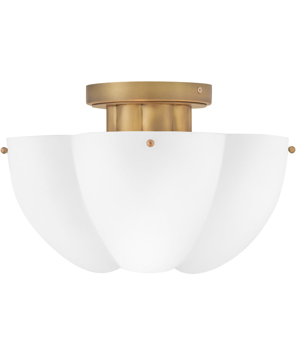 Becca 4-Light Medium Semi-Flush Mount in Heritage Brass