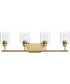 Reines 4-Light Bath Vanity with Clear Glass Shades Brushed Gold