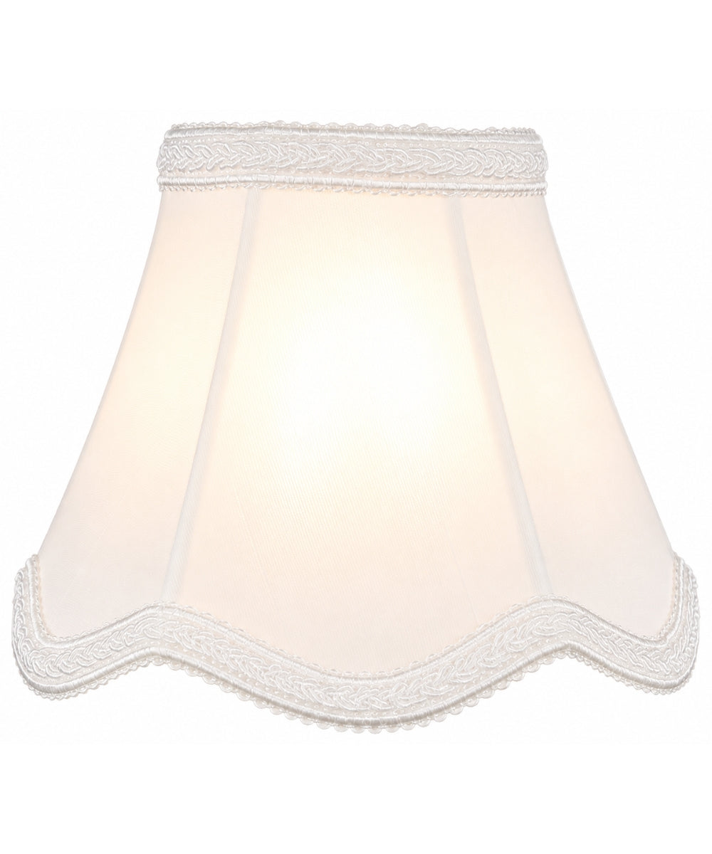 5"W x 4"H Down White Scallop Stretch Clip-on Candelabra Lampshade