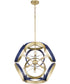 Domain 8-light Pendant Blue|Aged Brass