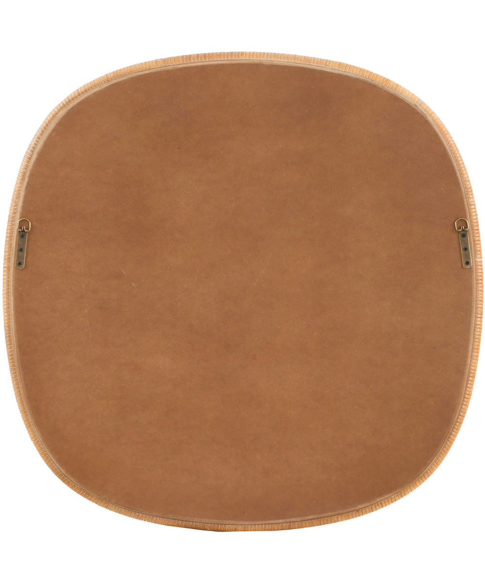 34x34" Wall Mirror in Natural Rattan