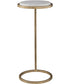 Accent Table with White Banswara Marble and Aged Gold