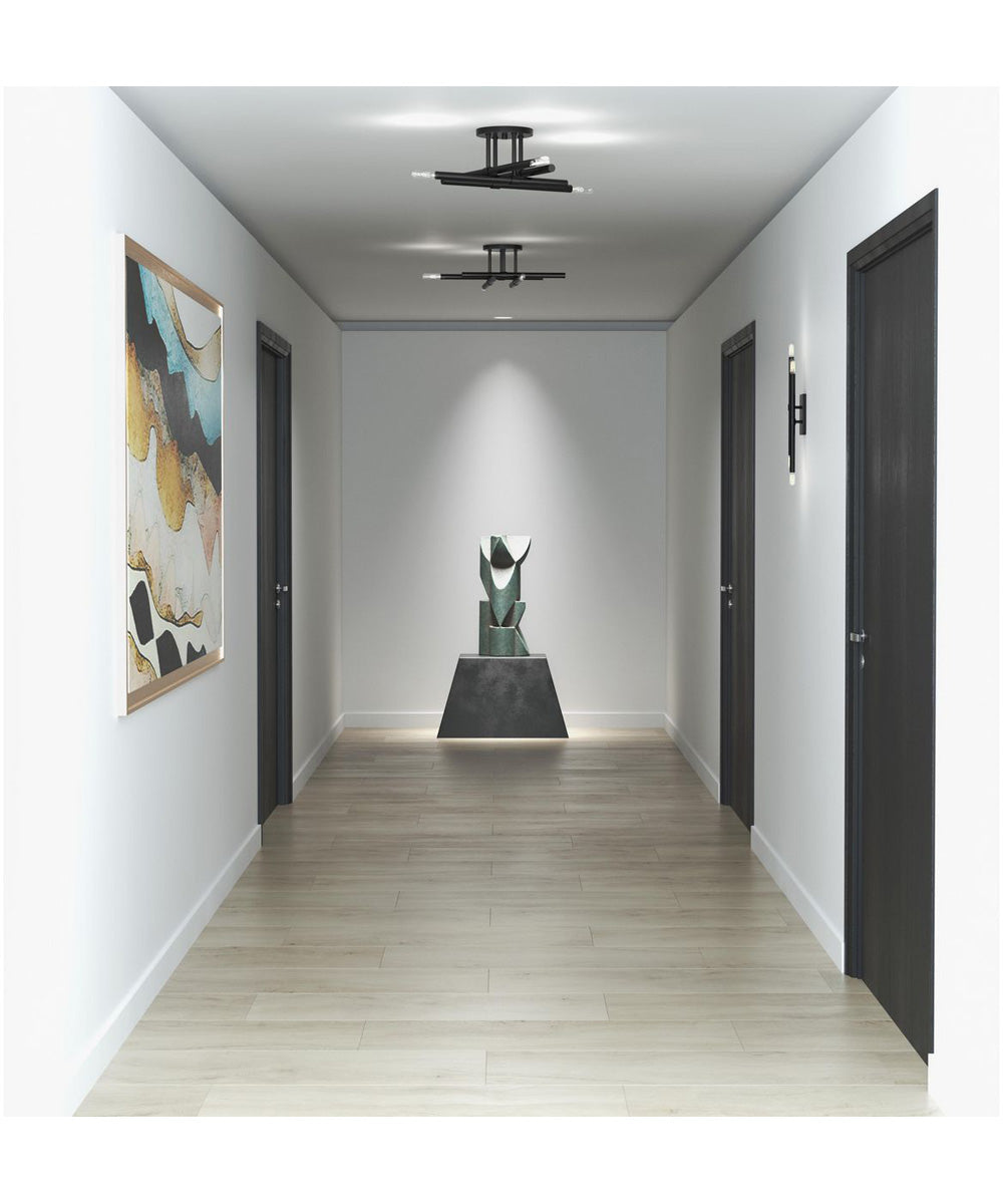 Arya 4-Light 20" Semi-Flush Mount Light Matte Black