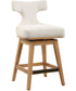 Klismos Off-White Fabric Counter Stool