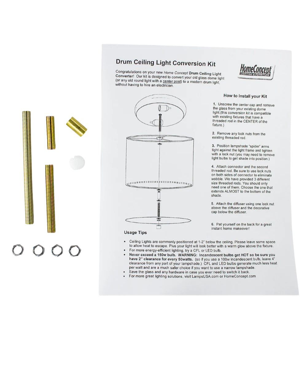 Pop Steady Flush Mount Conversion Kit 16"w Faux Marbled Alabaster Shade