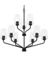 Celino 9-Light Chandelier Black