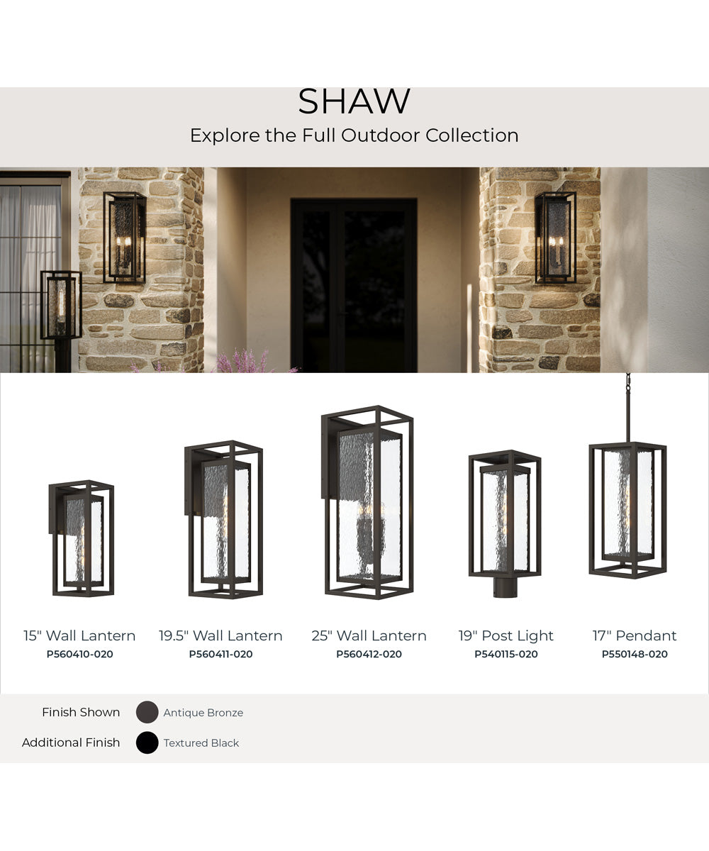 Shaw 19.5 inch 1 Light Outdoor Wall Light with Clear Glass Antique Bronze