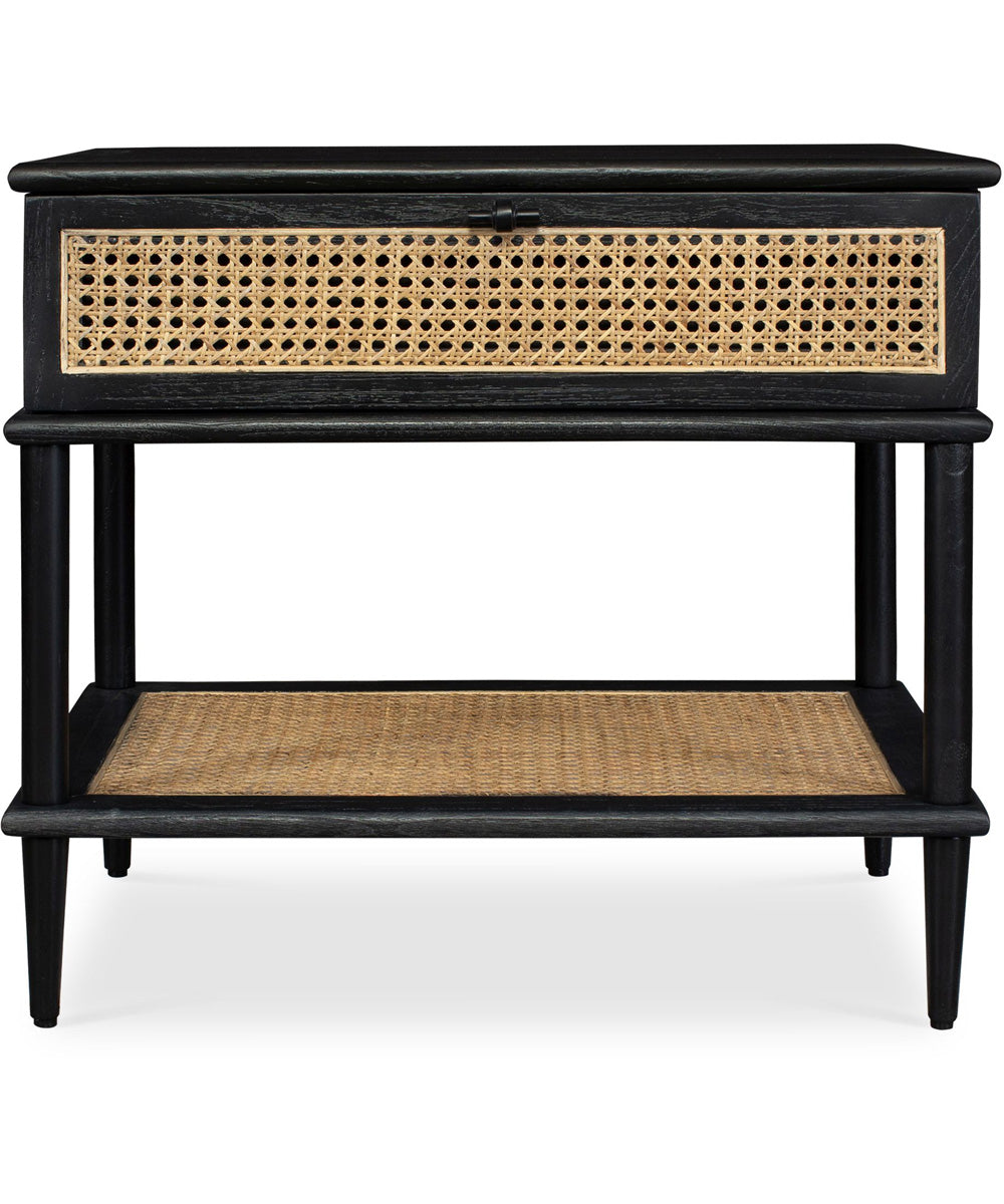 Coast Black Rattan Side Table