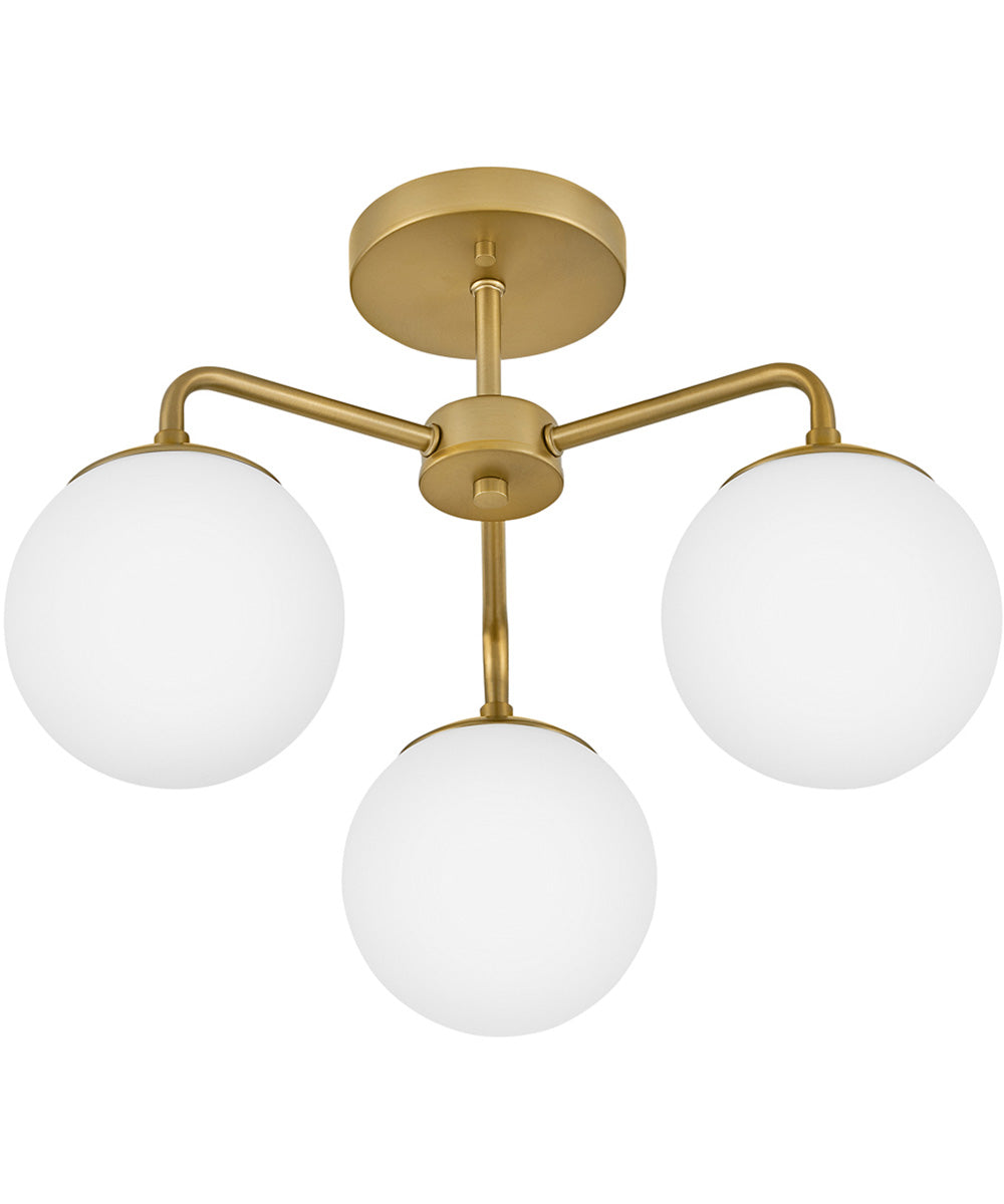 Julep 3-Light Medium Semi-Flush Mount in Lacquered Brass