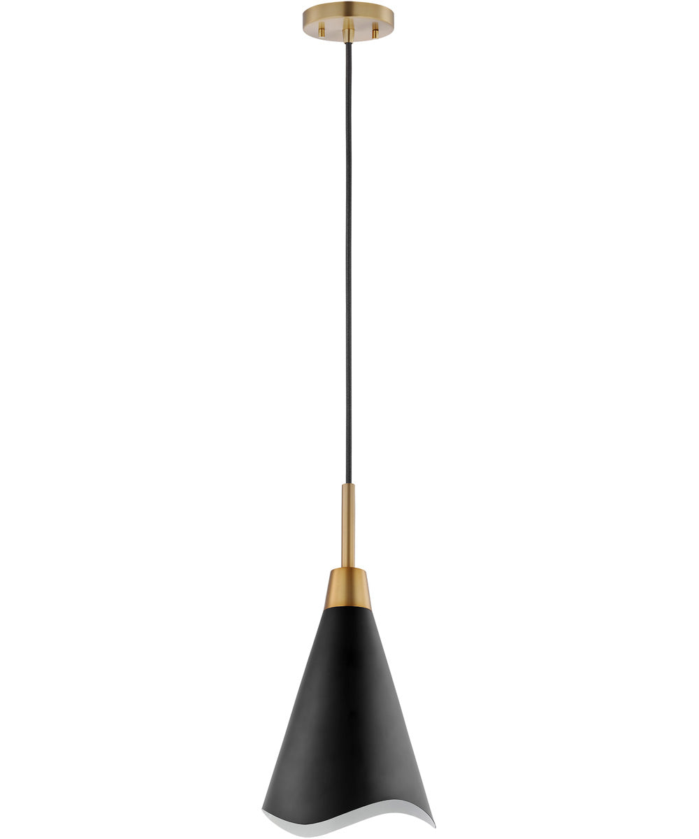 Tango 1-Light Pendant Matte Black / Burnished Brass