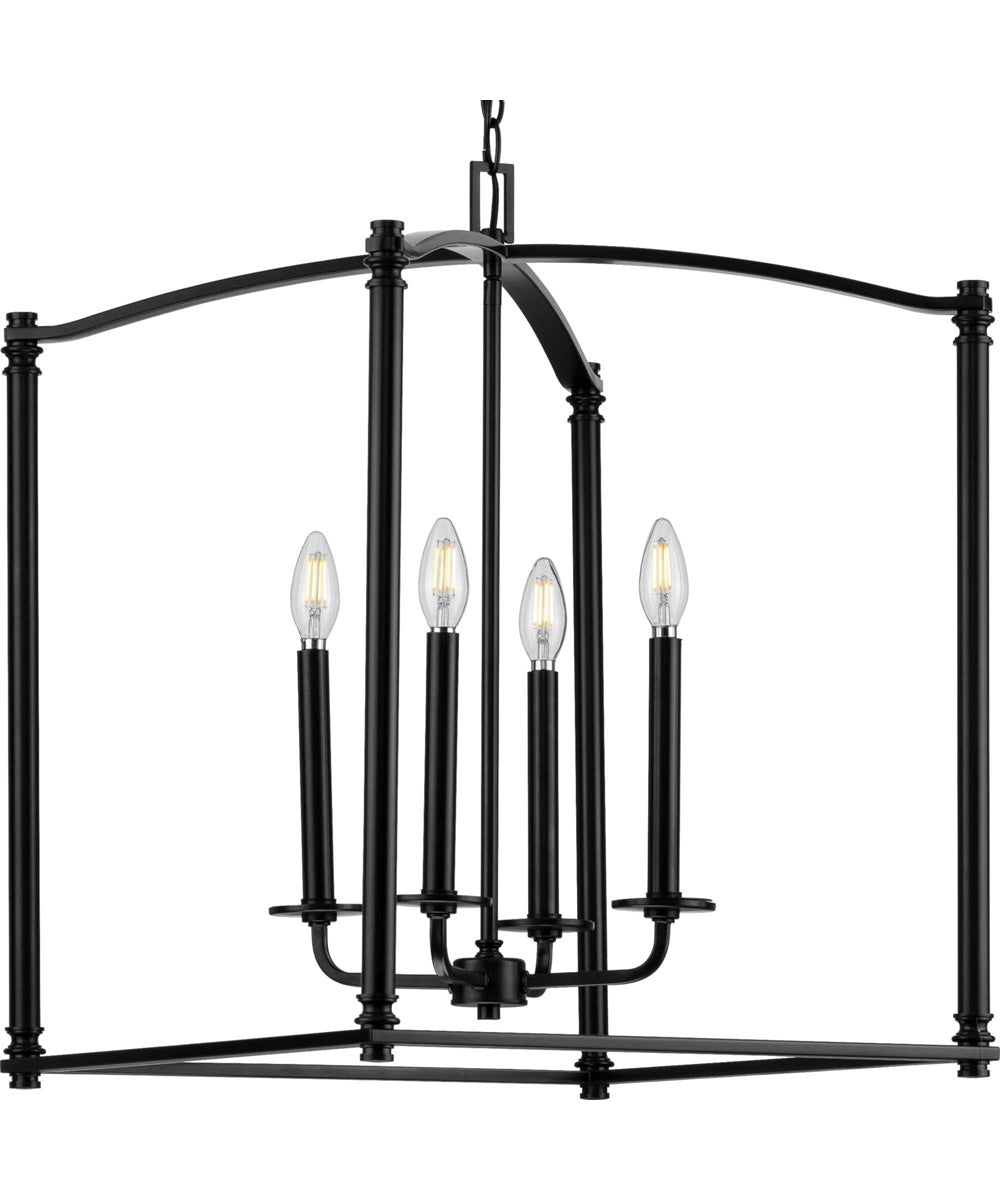 Winslett Black 4-Light Foyer Matte Black
