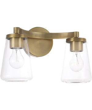 Aaron 2-Light Vanity Aged Brass