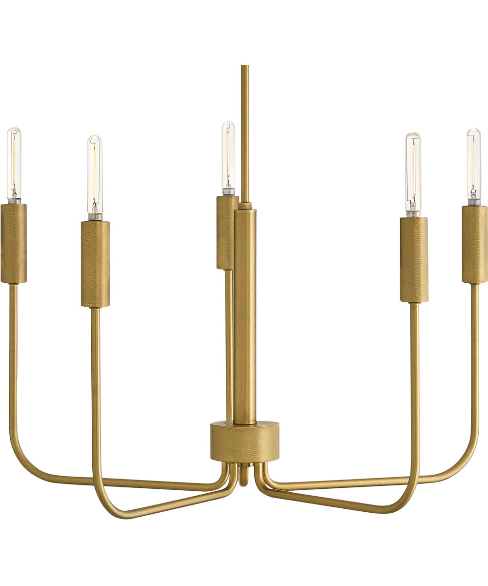Austen 5-Light Medium Single Tier in Lacquered Brass