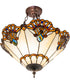 20" Wide Shell with Jewels Semi-Flush Mount