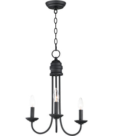 Logan 3-Light Candle Chandelier Black
