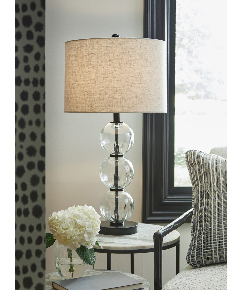 Airbal Glass Table Lamp Set of 2 Clear/Black