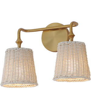 Baja 2-Light Sconce Natural Aged Brass