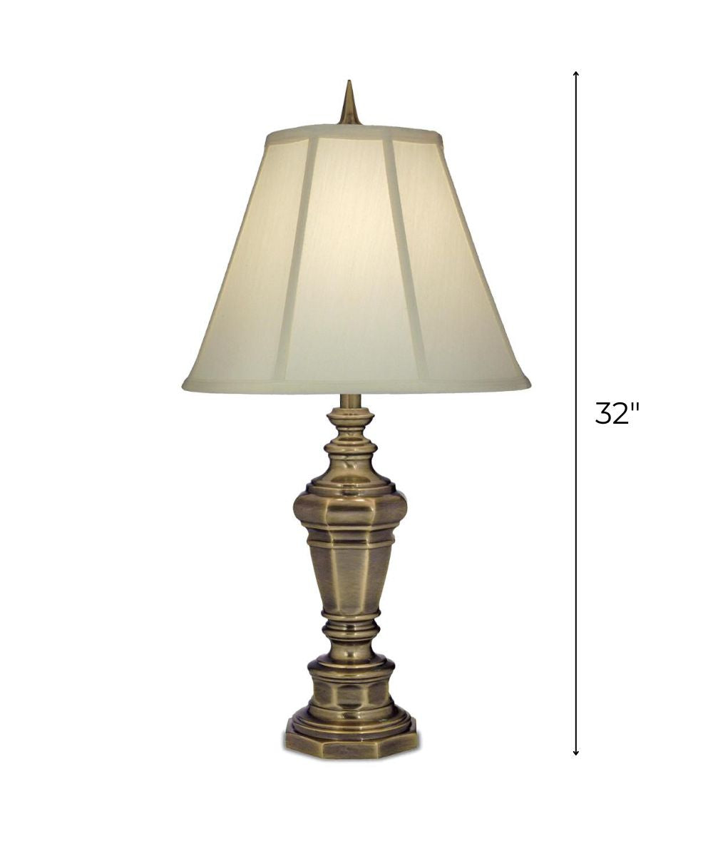 32"H 1-Light Table Lamp Antique Brass