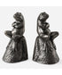 Daydreaming Frogs Aged Silver Bookends, Set of 2