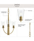 Jheni 3-Light Chandelier with Clear Glass Shades Brushed Gold