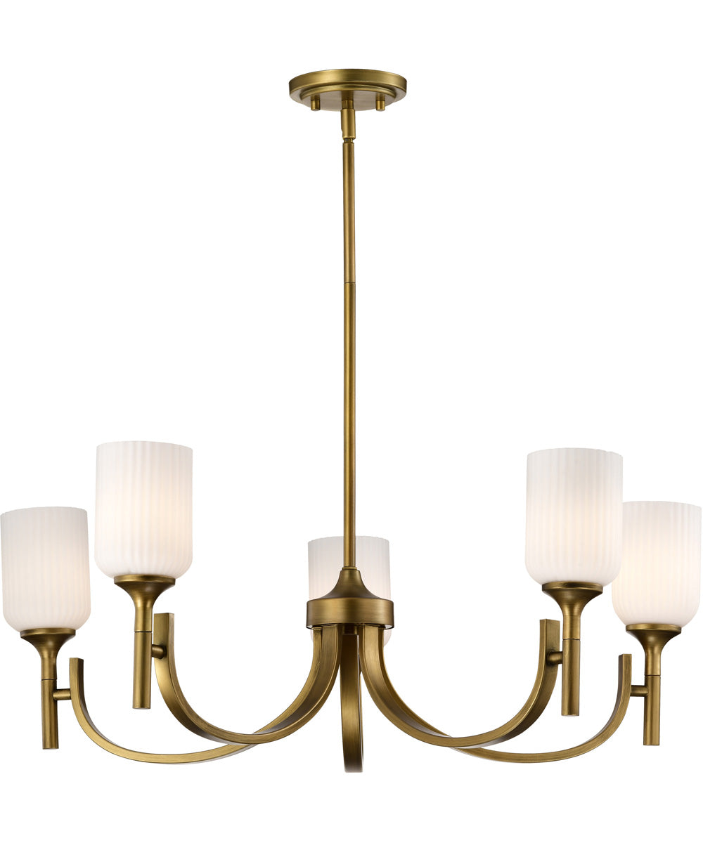 Solara 5-Light Chandelier Natural Brass