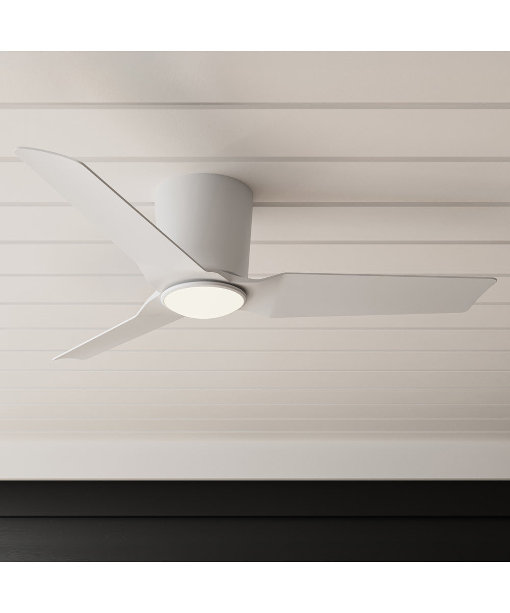 Rynn 48-in. 3-Blade Flush Mount Modern LED Ceiling Fan Matte White