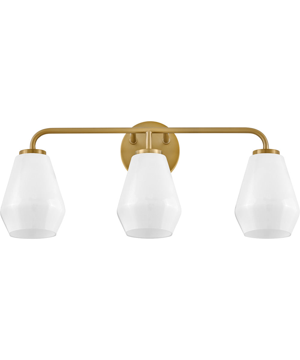 Gio 3-Light Medium Three Light Vanity in Lacquered Brass