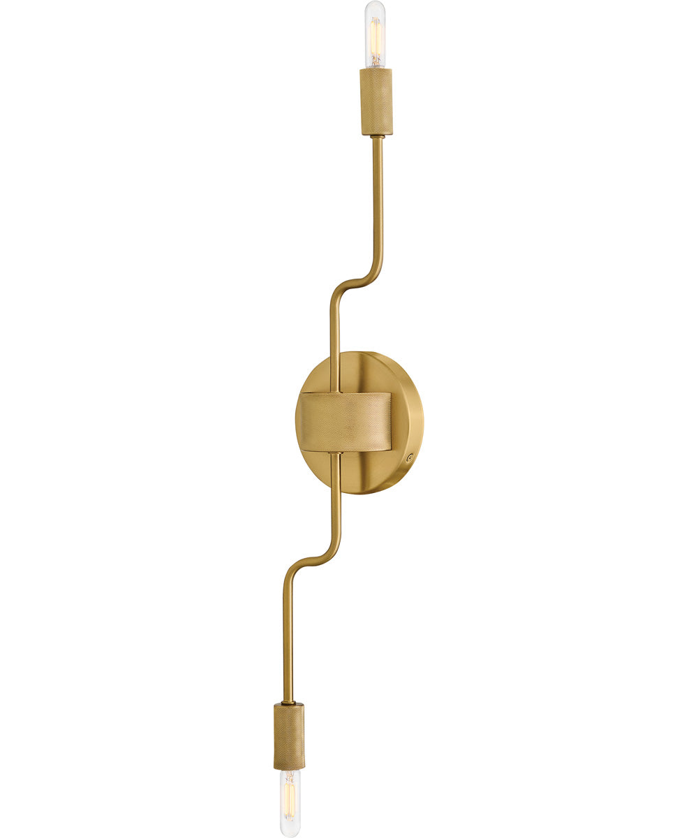 Austen 2-Light Medium Two Light Sconce in Lacquered Brass
