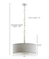 Margot 22"W 3-Light Brushed Steel Finish with Silver Metallic Drum Shade Pendant Light by KenroyHome