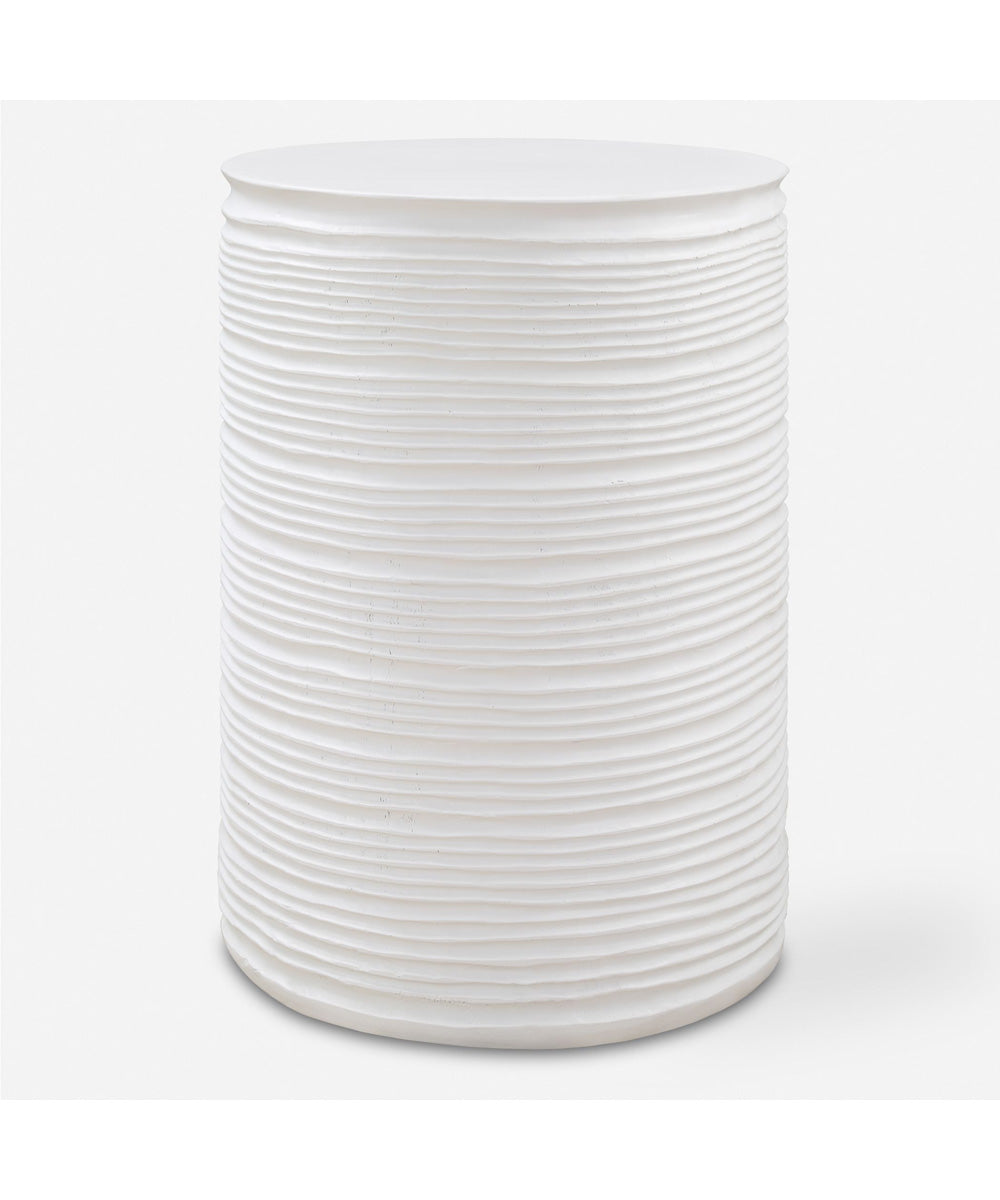 Borderline White Drum Table