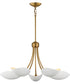 Maris 5-Light Chandelier White/Natural Aged Brass