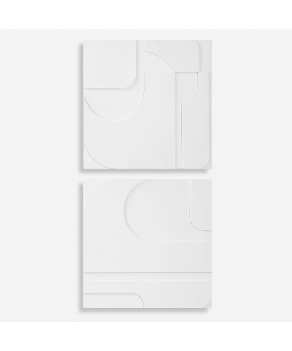 Contours White Wall Decor, Set of 2