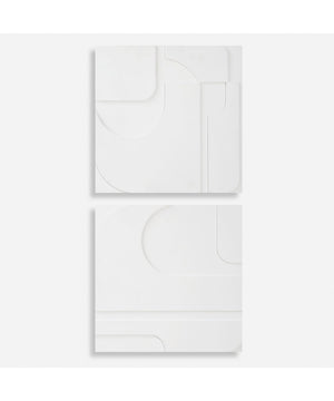 Contours White Wall Decor, Set of 2