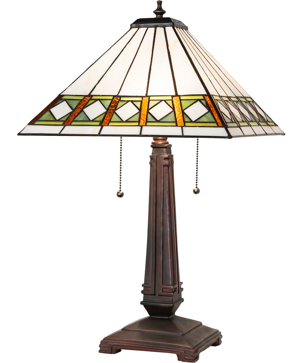 23" High Diamond Band Mission Table Lamp