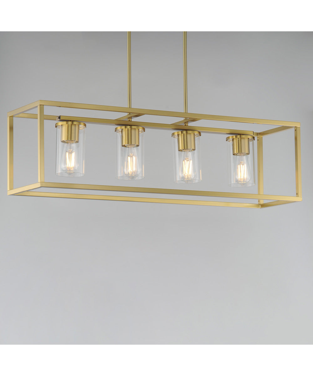 Lateral 4-Light Linear Pendant Satin Brass