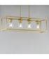 Lateral 4-Light Linear Pendant Satin Brass