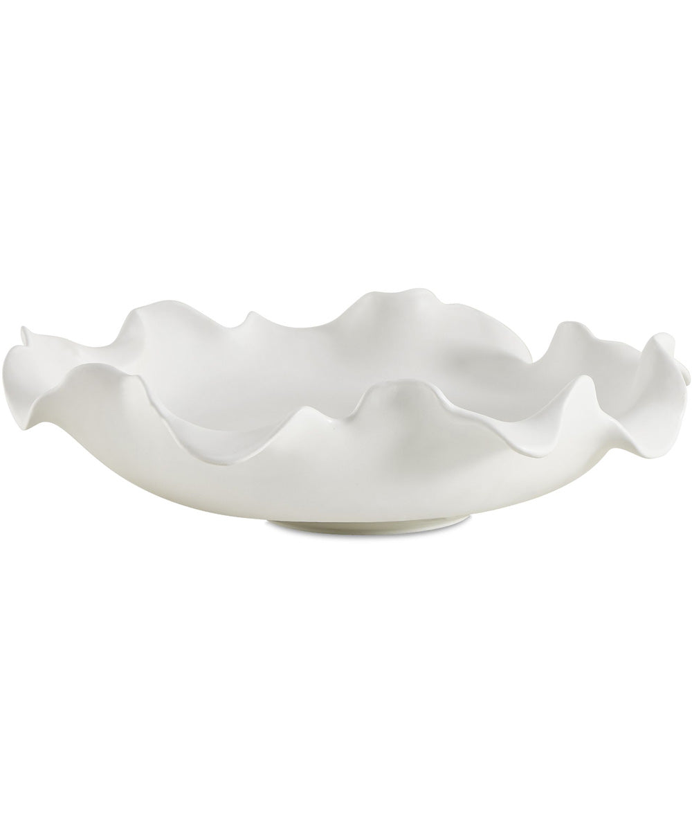 Wave Crest White Outdoor Bowl