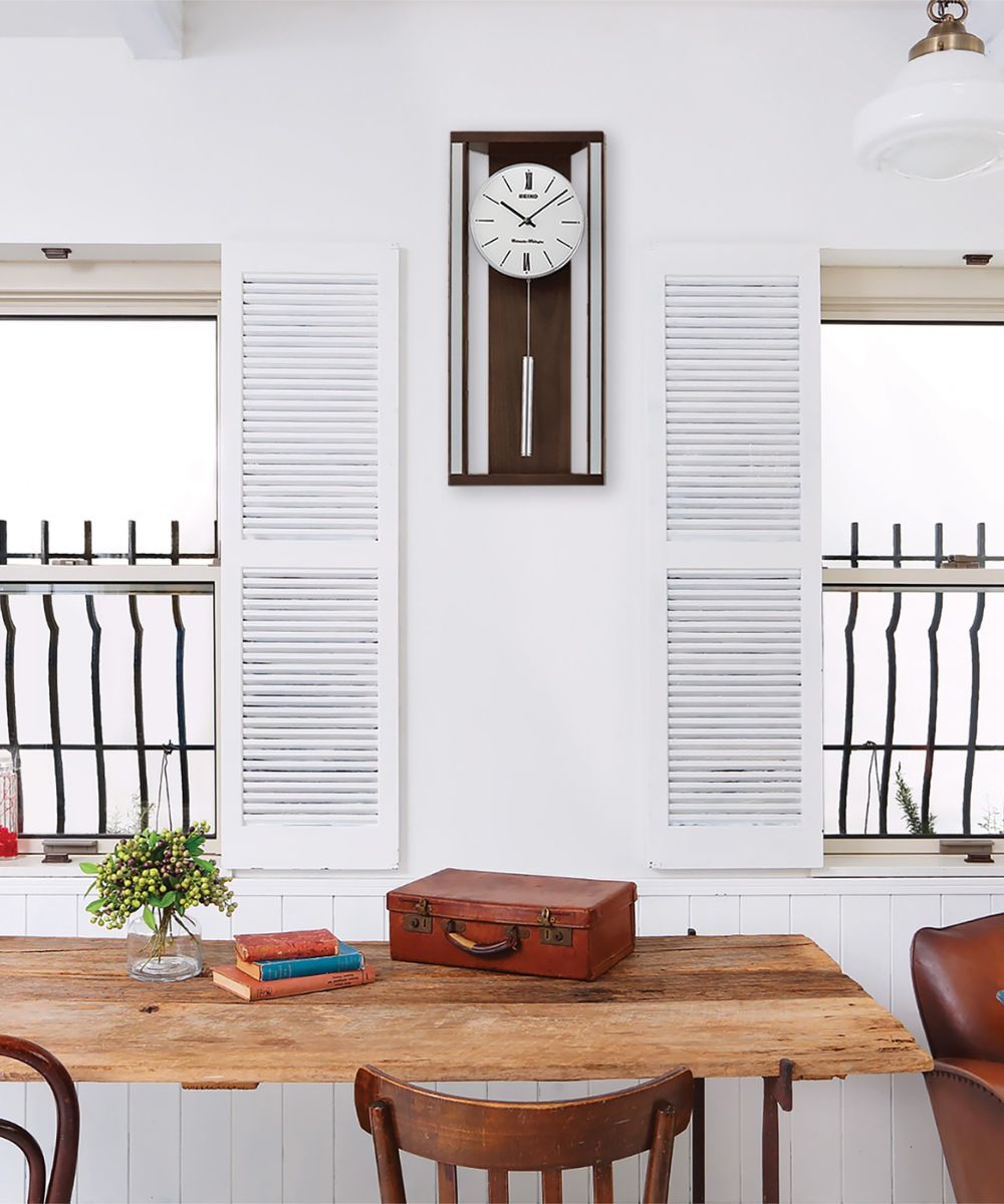 Wall Clock with Pendulum and Dual Chimes