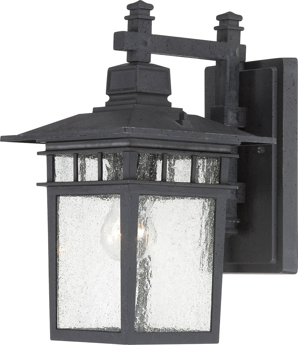 14"H Cove Neck 1-Light Outdoor Textured Black