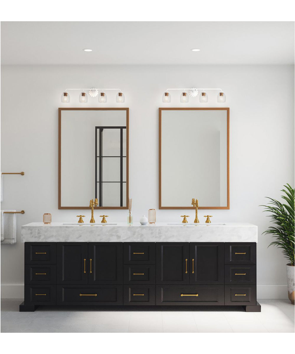 Quillan 4-Light Transitional Bath & Vanity Light White Plaster