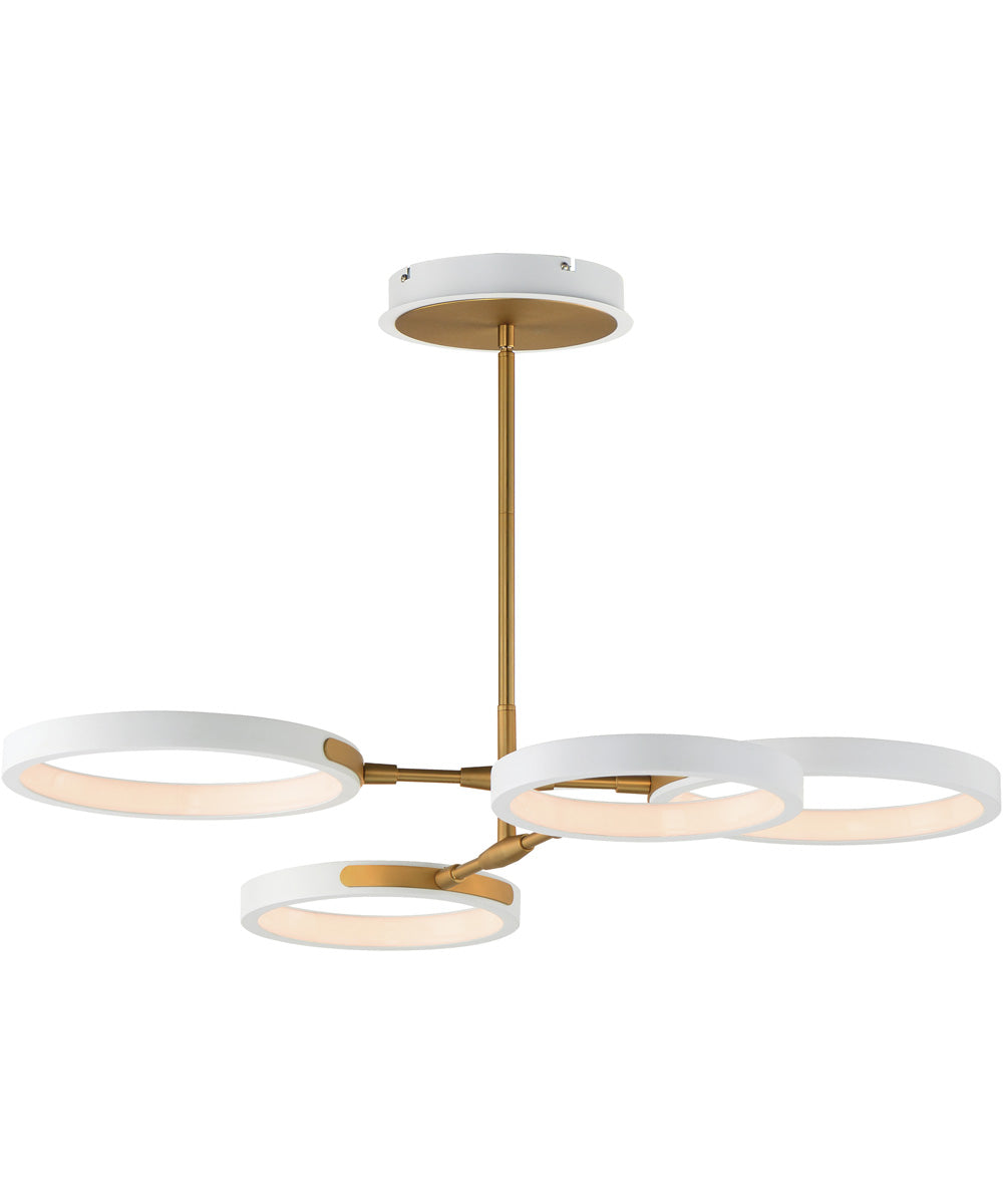 Hoopla 4-Light LED Pendant White/Gold