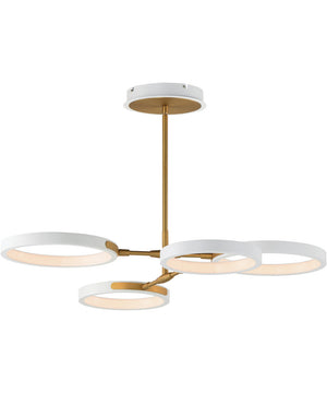 Hoopla 4-Light LED Pendant White/Gold