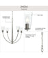 Jheni 4-Light Chandelier with Clear Glass Shades Brushed Nickel